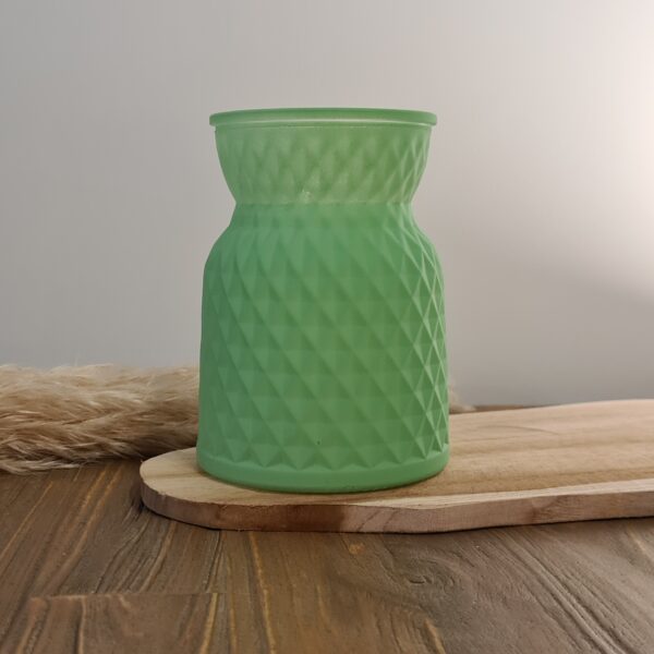 Groene glazen vaas