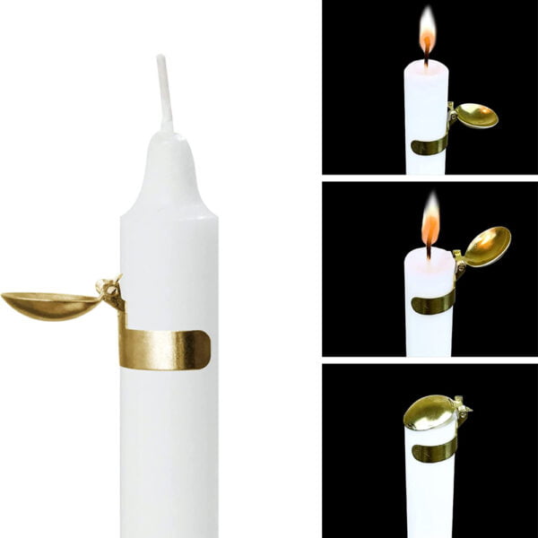 Automatische kaarsendover goud (6 stuks)